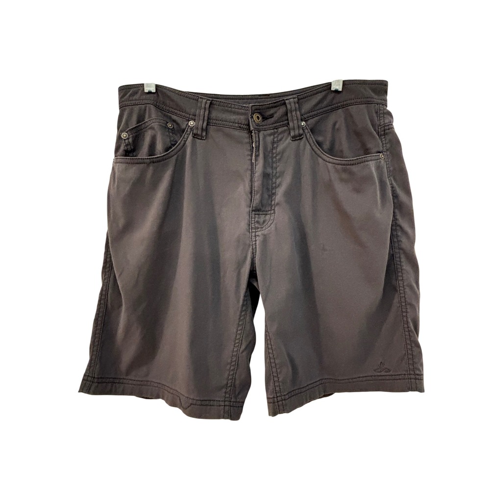 Prana Zion Mens 32W x 9L Charcoal Grey Hiking Outdoor Performance Shorts